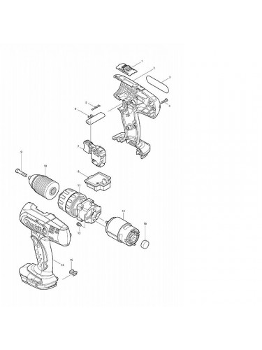 PIECES DETACHEES PERCEUSE VISSEUSE MAKITA DHP453