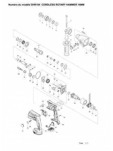 Vue éclatée Makita DHR164#01