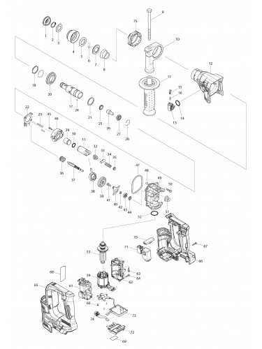 Vue éclatée Makita DHR171#01
