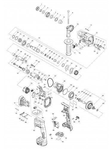 Vue éclatée Makita DHR182#01