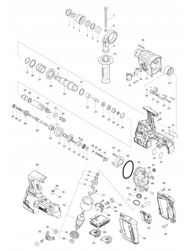 Vue éclatée Makita DHR263#01