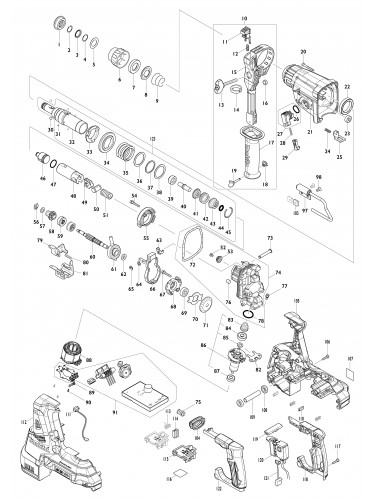 Vue éclatée Makita DHR280#01