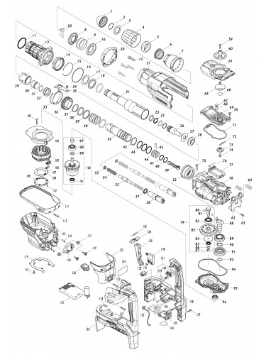 Vue éclatée Makita DHR400#01