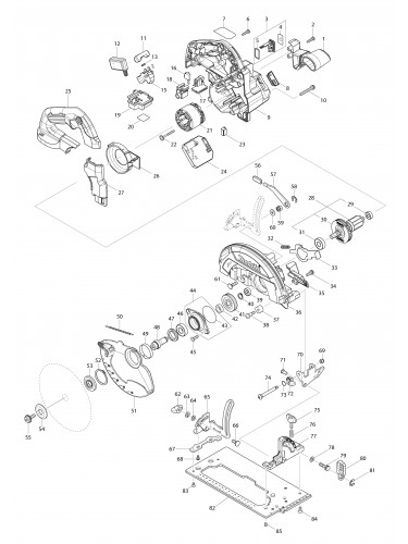 Vue éclatée Makita DHS661#01