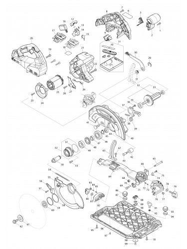 Vue éclatée Makita DHS783#01