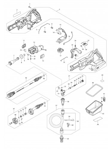 Vue éclatée Makita DHW180#01