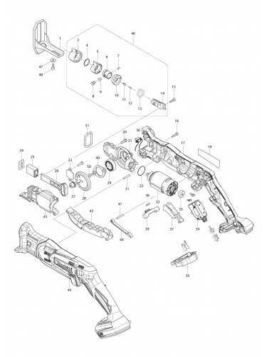 Vue éclatée Makita DJR143#01