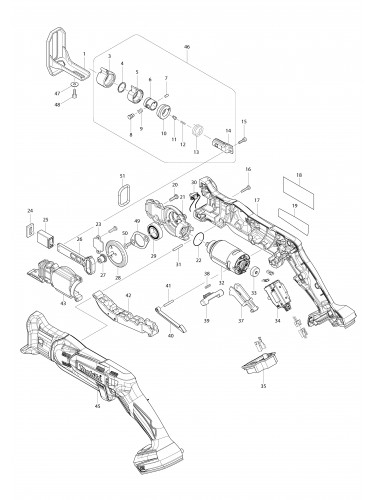 Vue éclatée Makita DJR183#01