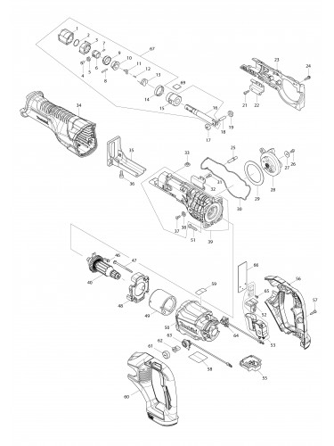 Vue éclatée Makita DJR186#01