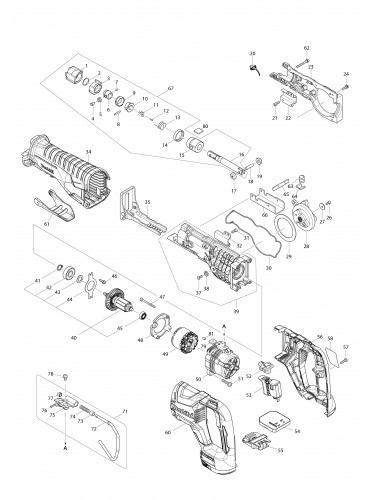 Vue éclatée Makita DJR187#01