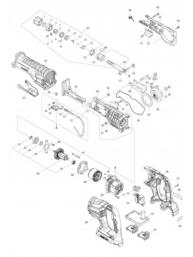 Vue éclatée Makita DJR360#01