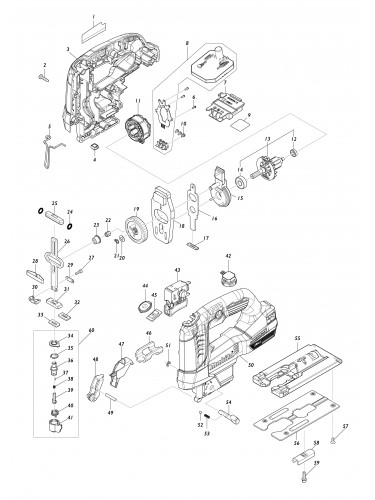Vue éclatée Makita DJV184#01