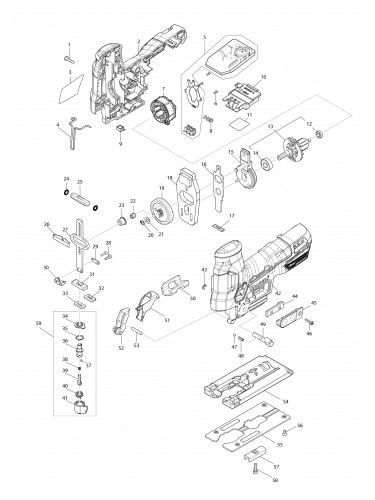 Vue éclatée Makita DJV185#01