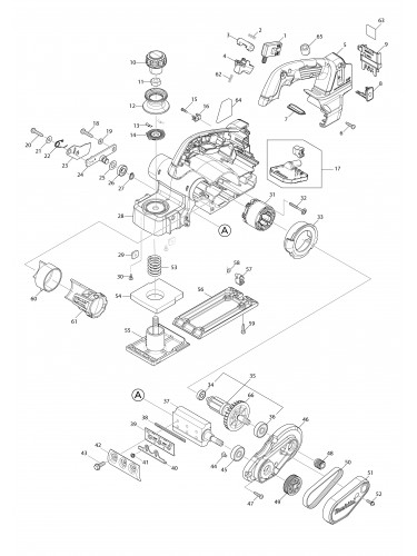 Vue éclatée Makita DKP181#01