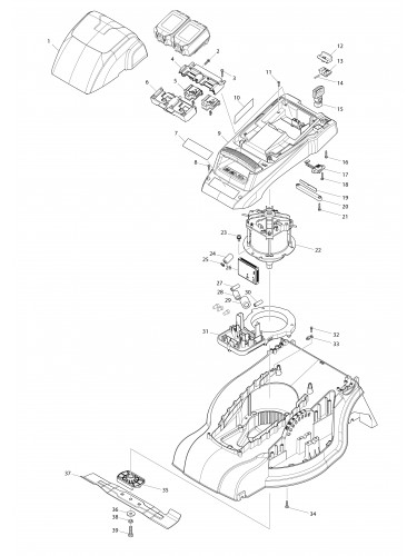 Vue éclatée Makita DLM380#01