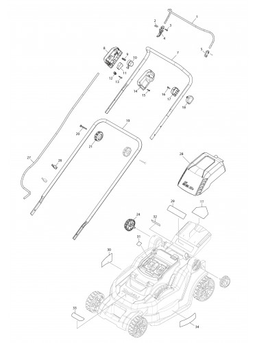Vue éclatée Makita DLM432#01