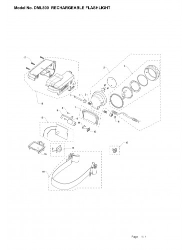 Vue éclatée Makita DML800#01