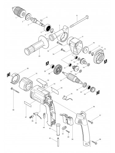 Vue éclatée Makita DP4001#01