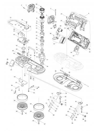 Vue éclatée Makita DPB184#01