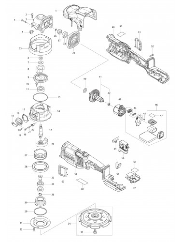 Vue éclatée Makita DPO600#01