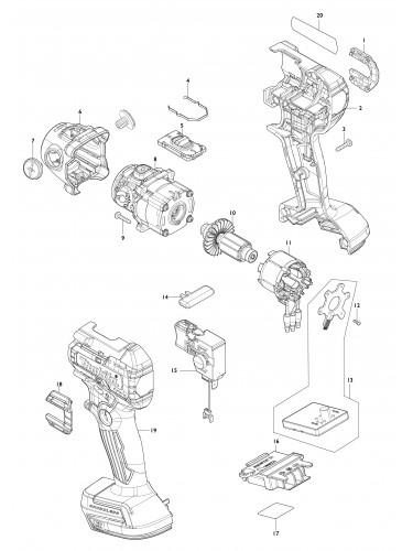 Vue éclatée Makita DPV300#01