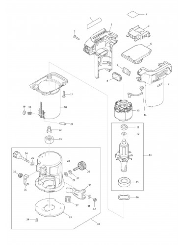 Vue éclatée Makita DRT50#01