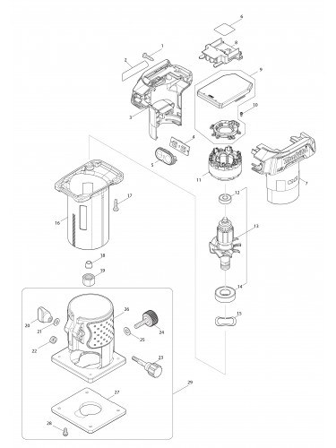 Vue éclatée Makita DRT52#01