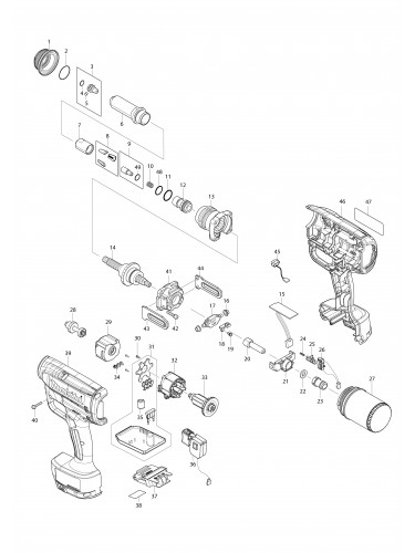 Vue éclatée Makita DRV150#01