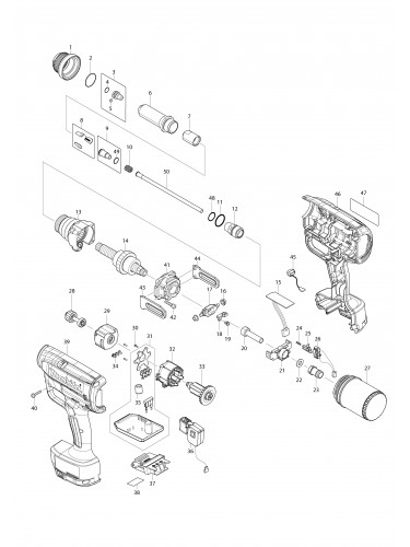 Vue éclatée Makita DRV250#01