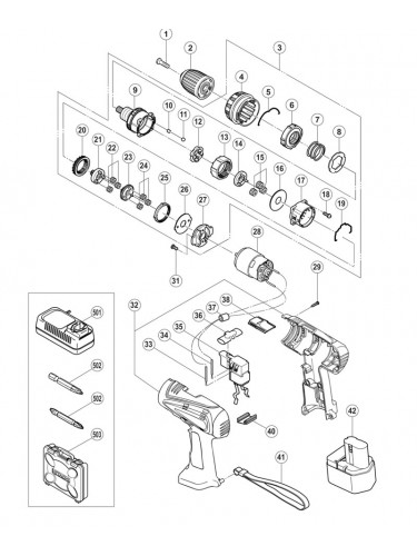 PIECES DETACHEES PERCEUSE VISSEUSE HITACHI DS12DVB2