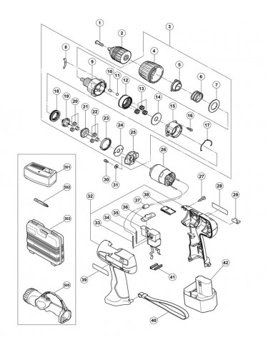 PIECES DETACHEES PERCEUSES VISSEUSES HITACHI DS12VDF2