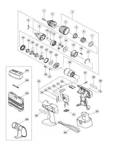 PIECES DETACHEES PERCEUSE VISSEUSE HITACHI DS14DVF2
