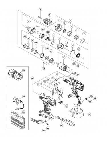 PIECES DETACHEES PERCEUSE VISSEUSE HITACHI DS14DVF3