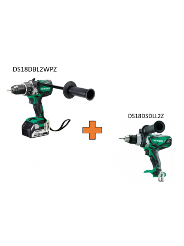 PERCEUSE VISSEUSE HIKOKI DS18DBL2WPZ + PERCEUSE VISSEUSE HIKOKI DS18DSDLL2Z