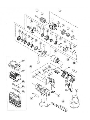 PIECES DETACHEES PERCEUSE VISSEUSE HITACHI DS9DVB