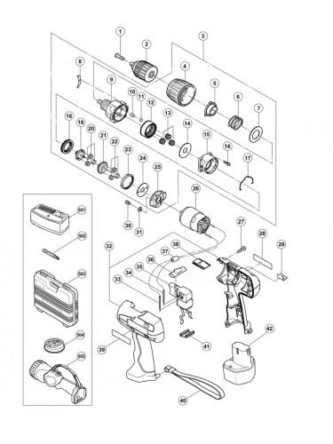 PIECES DETACHEES PERCEUSE VISSEUSE HITACHI DS9DVF2