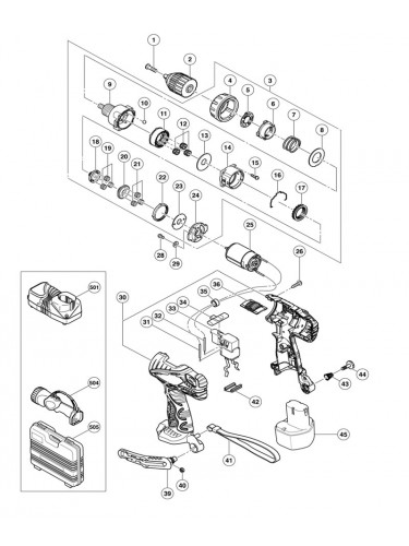 PIECES DETACHEES PERCEUSE VISSEUSE HITACHI DS9DVF3