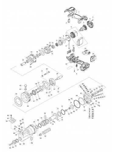 Vue éclatée Makita DSC163#01