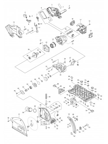 Vue éclatée Makita DSP600#01