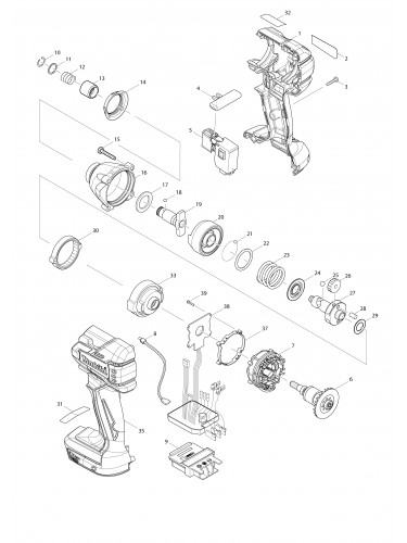 Vue éclatée Makita DTD129#01