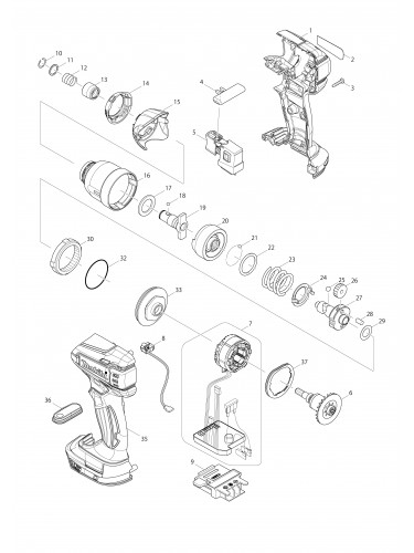 Vue éclatée Makita DTD136#01