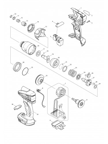 Vue éclatée Makita DTD145#01