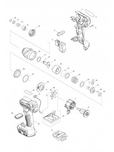Vue éclatée Makita DTD155#01