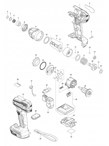 Vue éclatée Makita DTD157#01