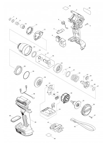Vue éclatée Makita DTD171#01