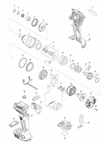 Vue éclatée Makita DTD172#01