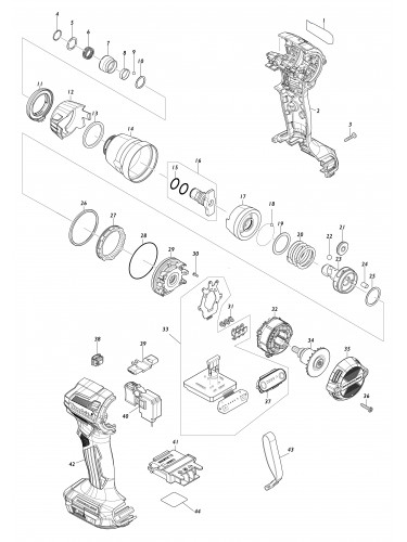 Vue éclatée Makita DTD173#01