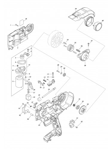 Vue éclatée Makita DTR181#01