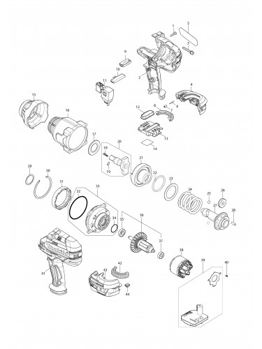 Vue éclatée Makita DTW1004#01