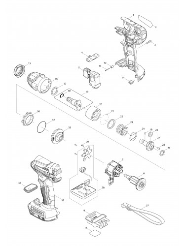 Vue éclatée Makita DTW181#01